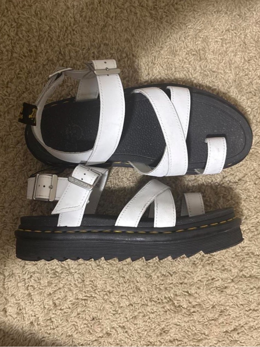Doc Martens White Leather Sandals